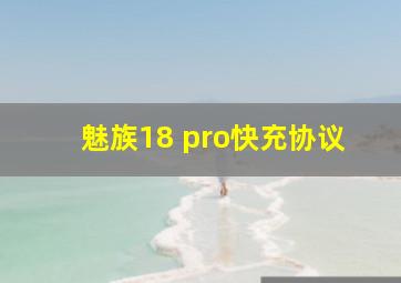 魅族18 pro快充协议